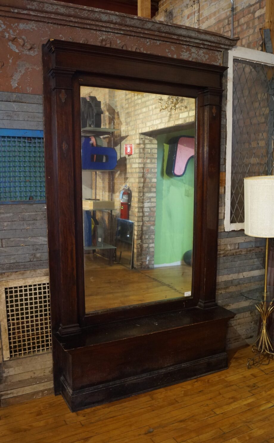 Plain Oversized Pier Mirror w Dark Stain