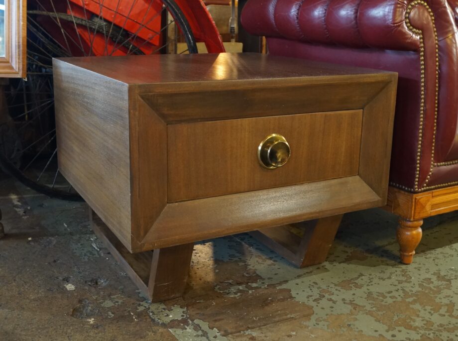 MCM Single Drawer Side Tables in the style of Gilbert Rohde PAIR