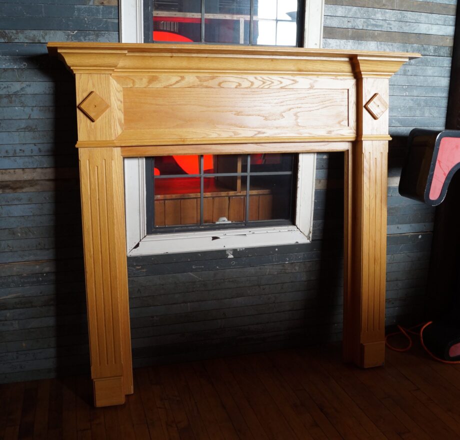 Light Oak Mantel w Diamond Accents