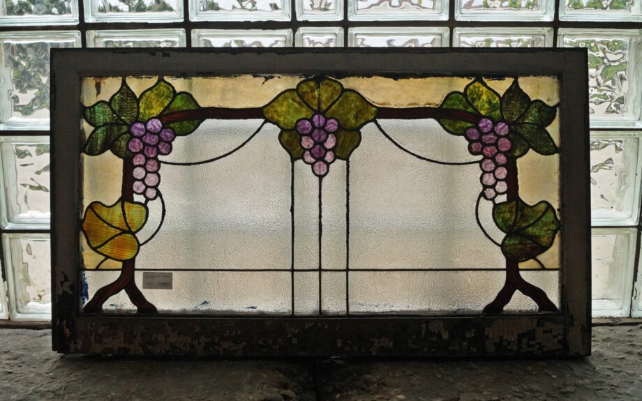 Stained Glass Window w Grapevine Border