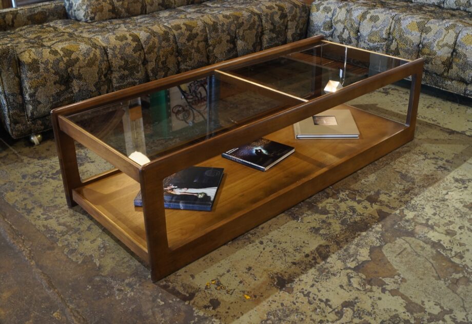 MCM Smoked Glass 2 Panel Coffee Table