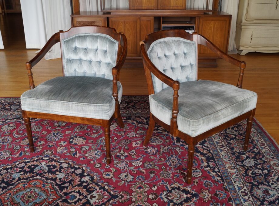 Vintage Light Blue Statesville Club Chair PAIR