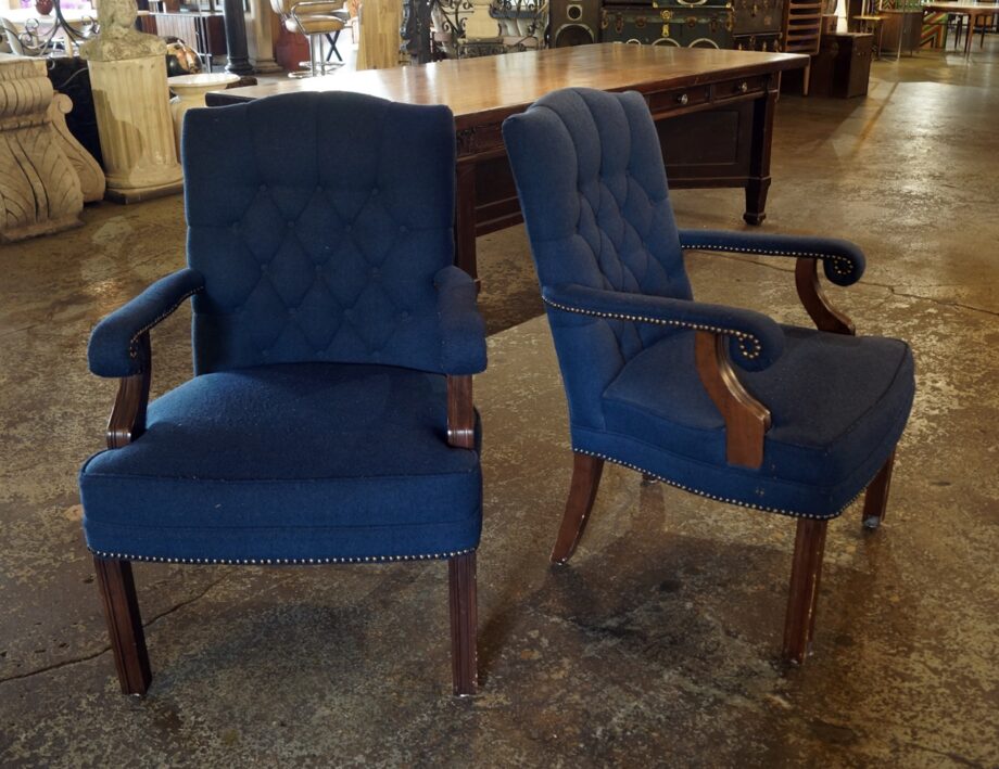 Vintage Navy Jasper Armchair PAIR