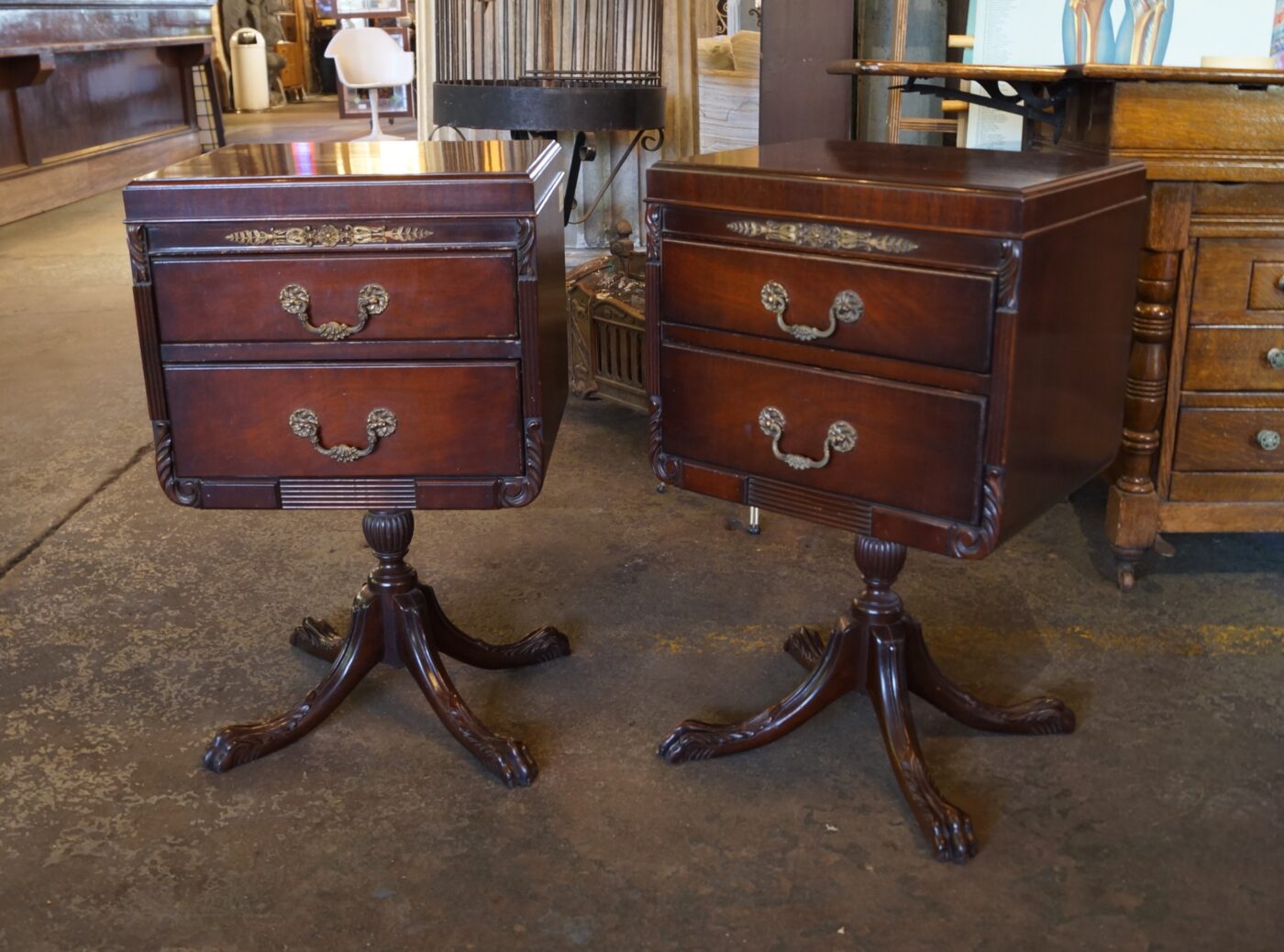 night stand galleried top tray antique