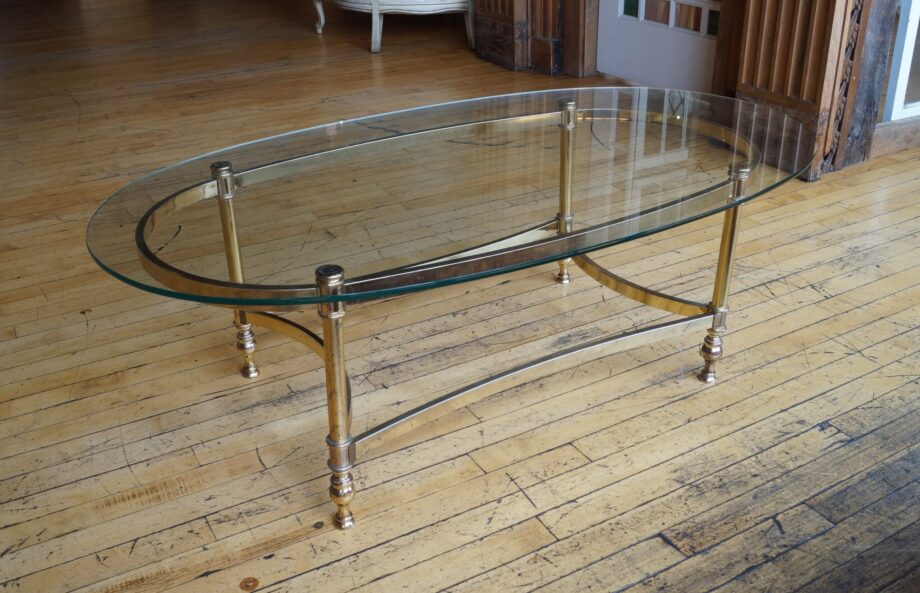 Small Oval Glass Regency Coffee Table