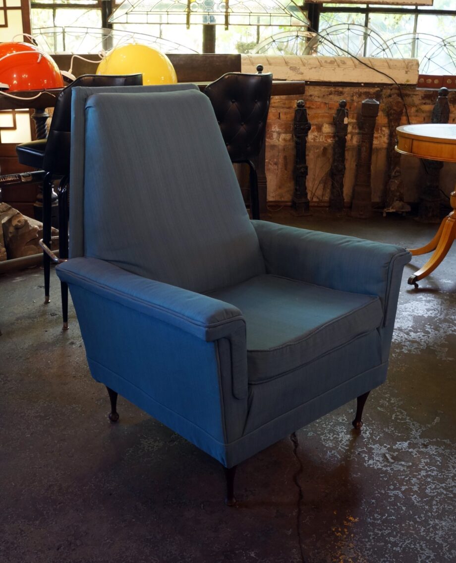 MCM Blue High Back Lounge Chair