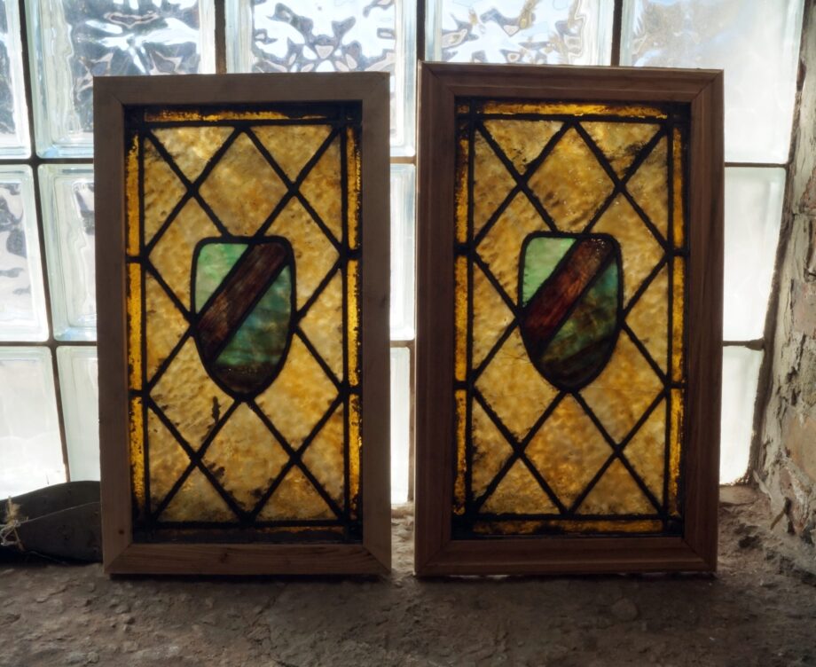 Small Stained Glass Window w Shield