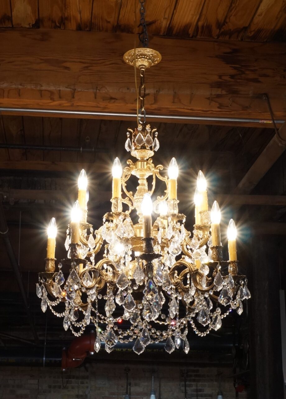 Astoria Grand Soderberg 16 Light Brass and Crystal Chandelier