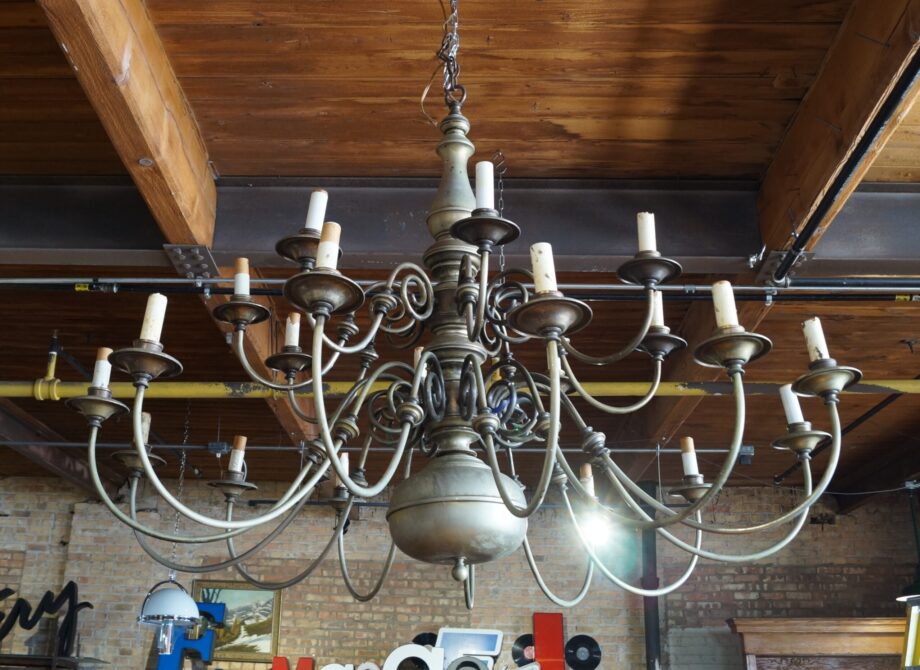 Extra Large 21 Light Brass Chandelier from Pint