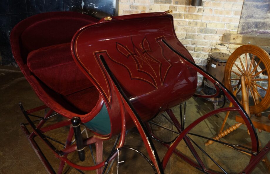 Restored Antique Cutter Sleigh w Single Horse Shafts