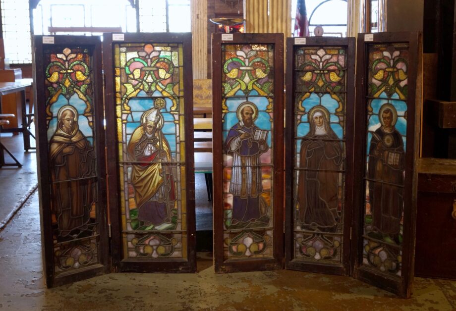 Church Stained Glass w Painted Figures