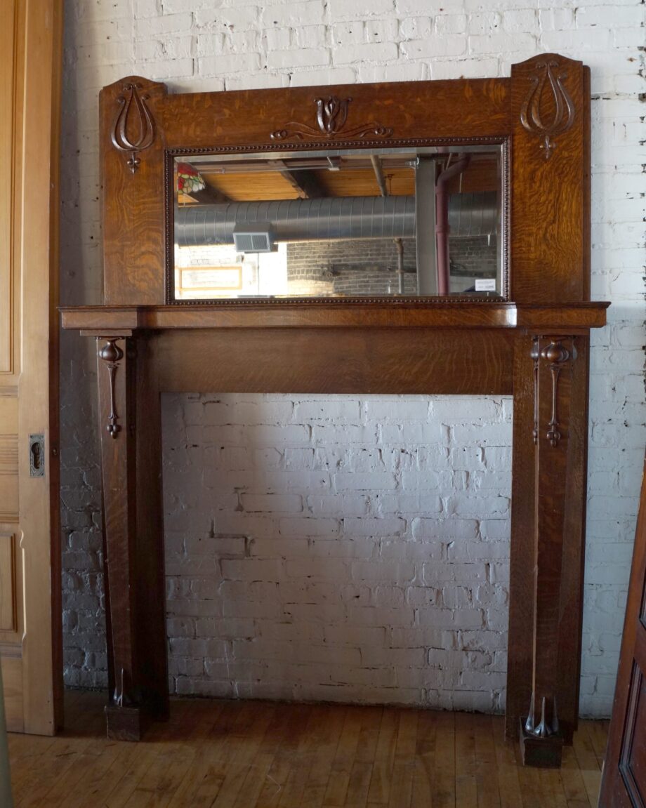 Quartersawn Full Mantel w Tapered Column Legs