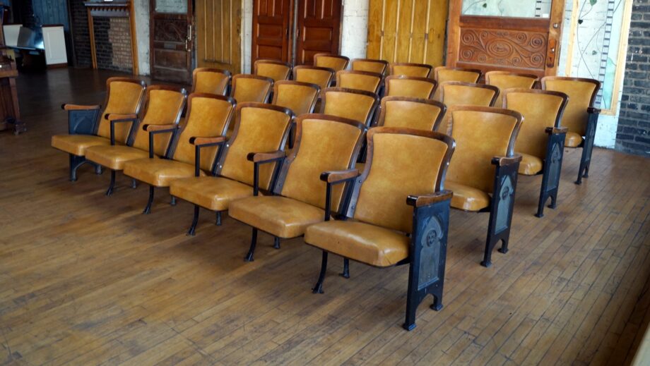 Haywood Wakefield Tan Vinyl Synagogue Theater Seats