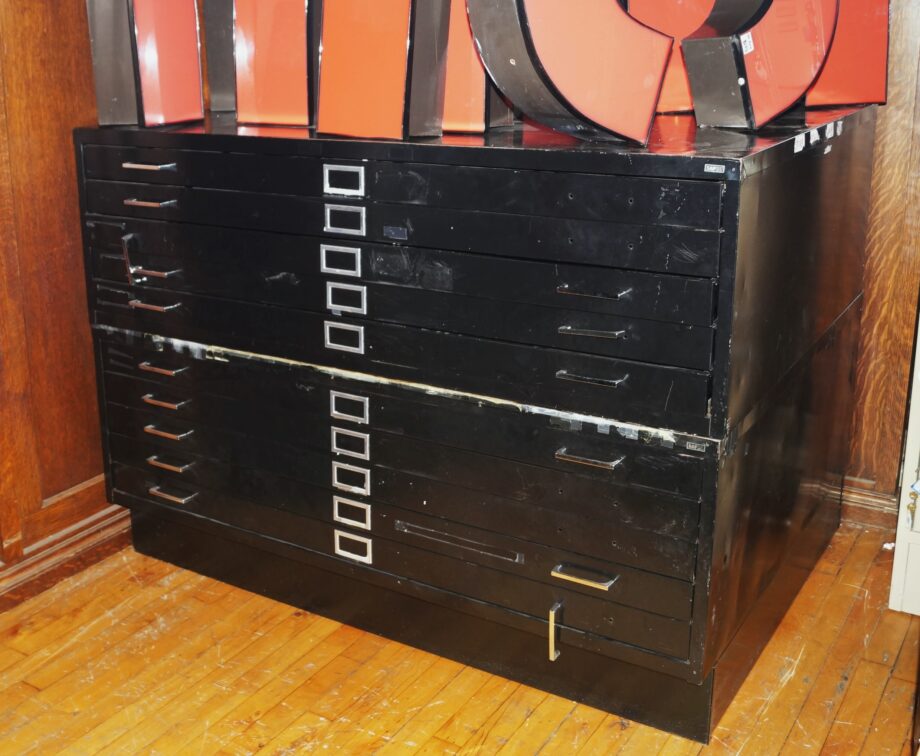 Black 10 Drawer Flat File