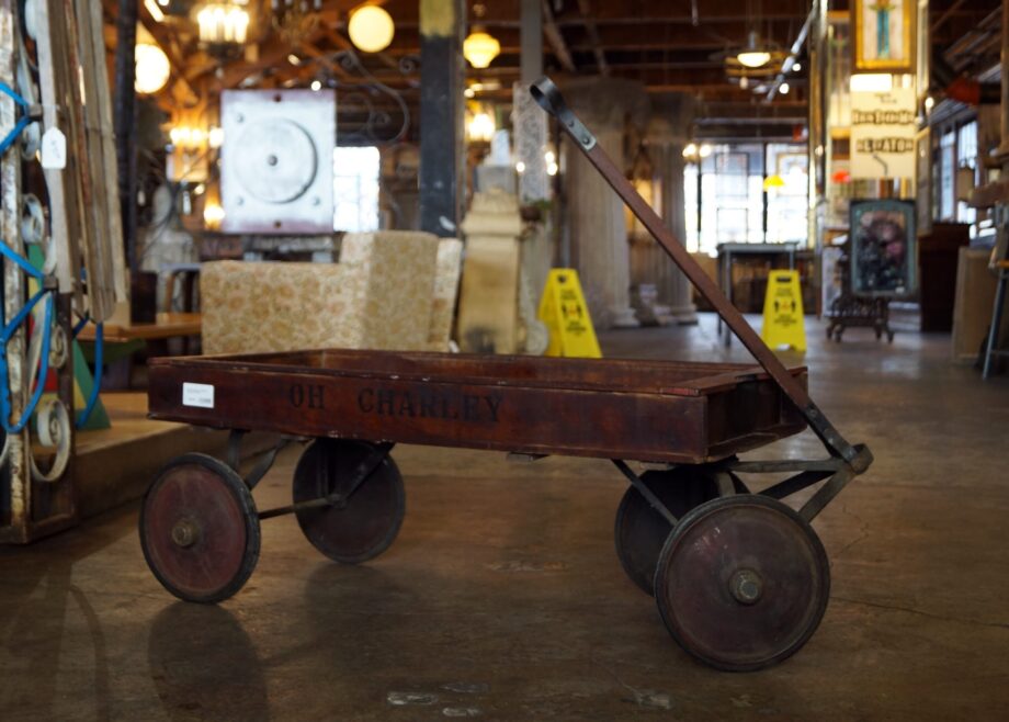 Oh Charley Antique Wood Pull Wagon