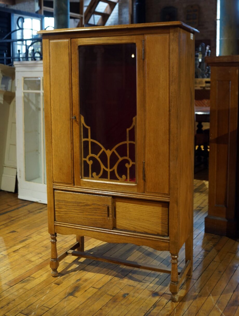 Antique Cabinet w Mullion Glass Door