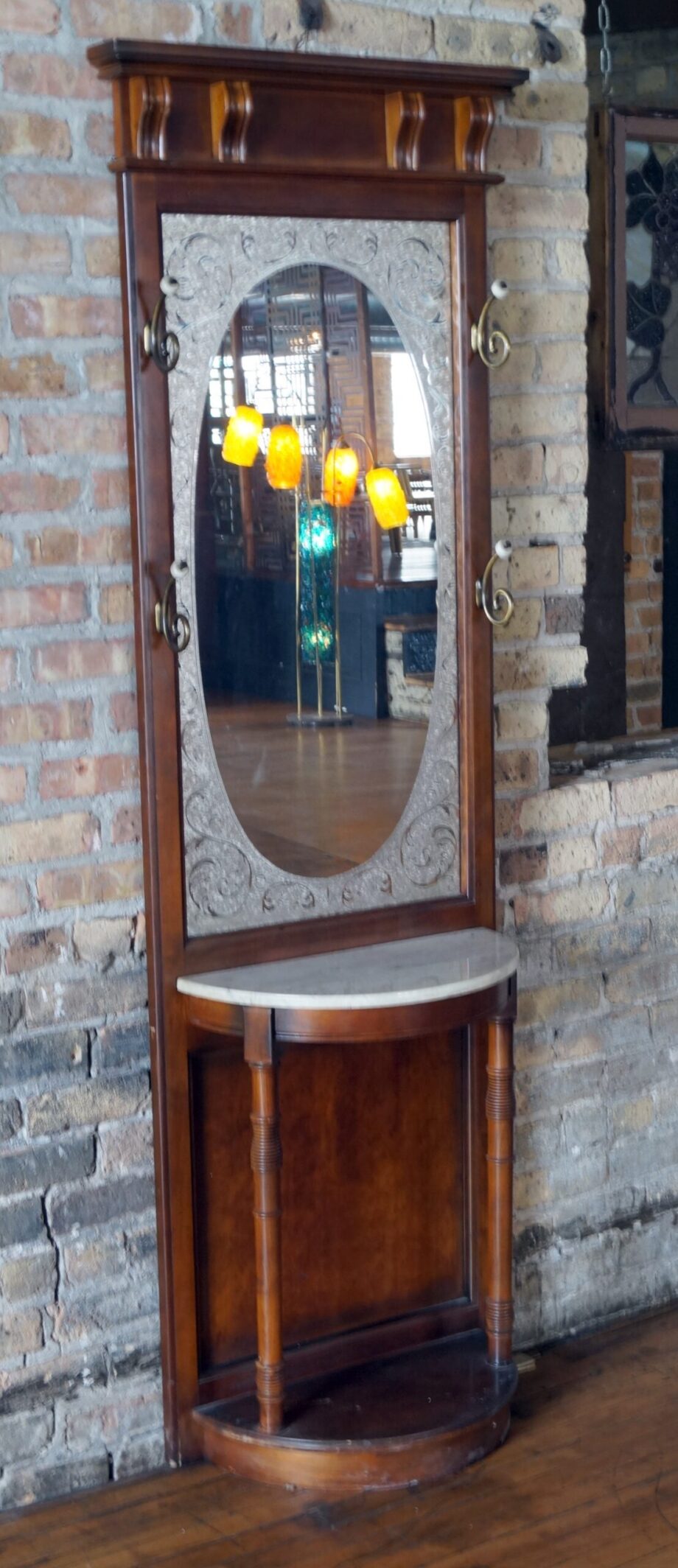 Hall Mirror w Half Moon Table