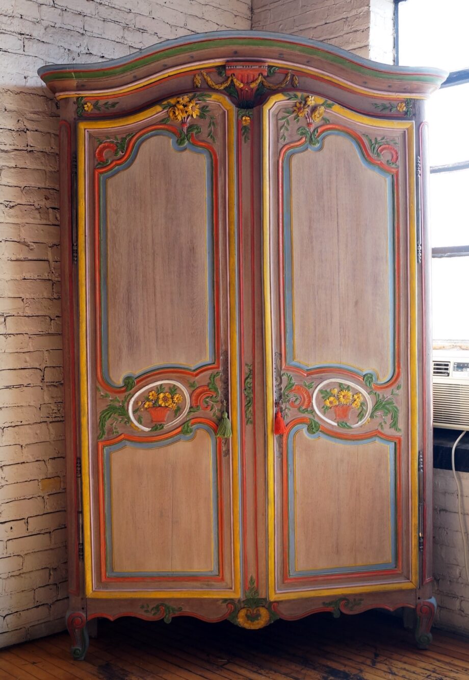 Large Custom French Armoire Hand Painted and Built by Richard Himmel