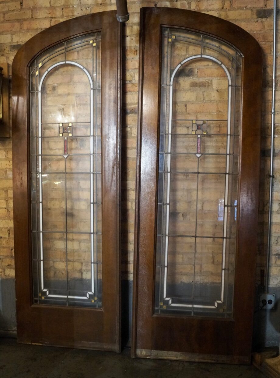 Stained Glass Arch Top Doors PAIR