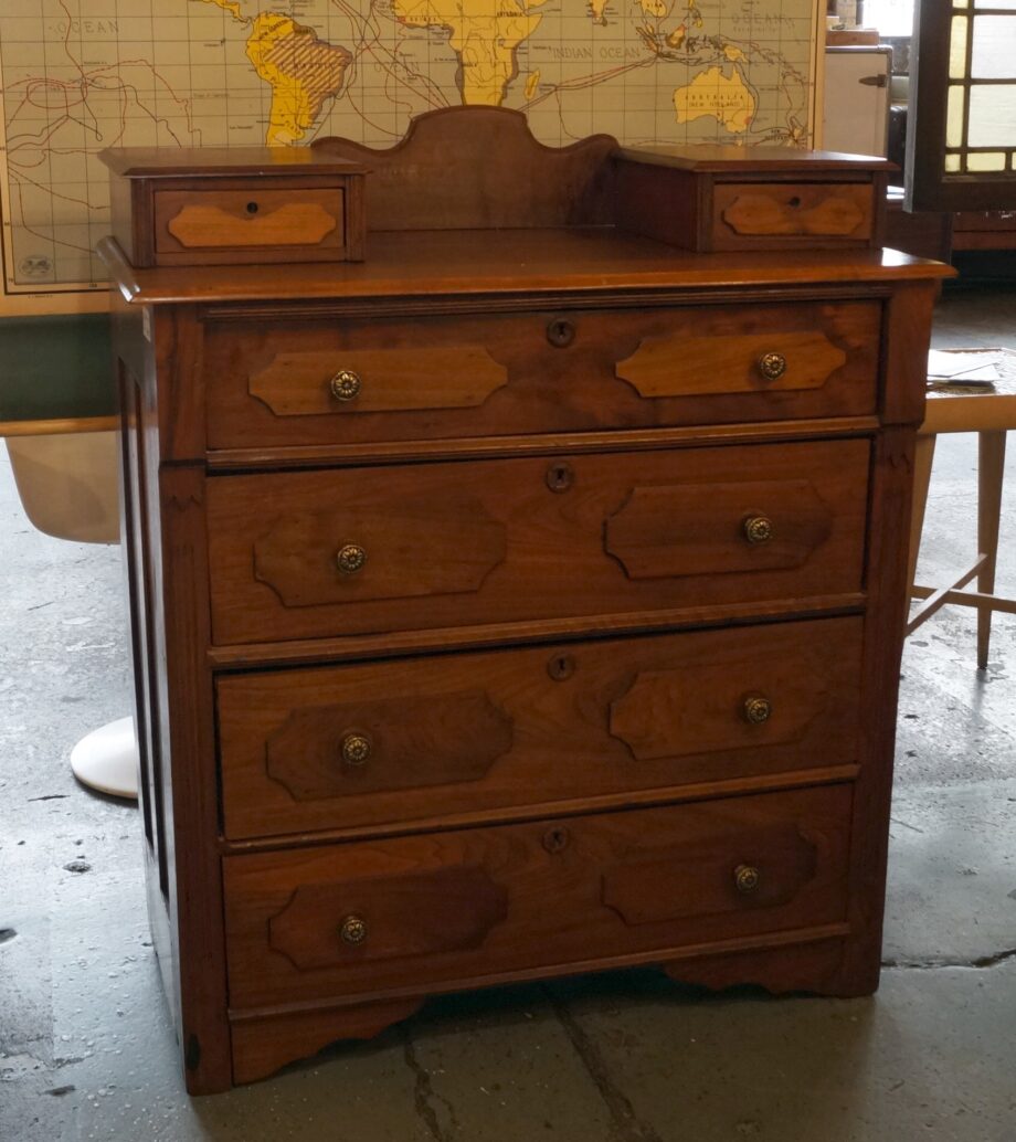 Solid Walnut 4 Drawer Chest w Decks