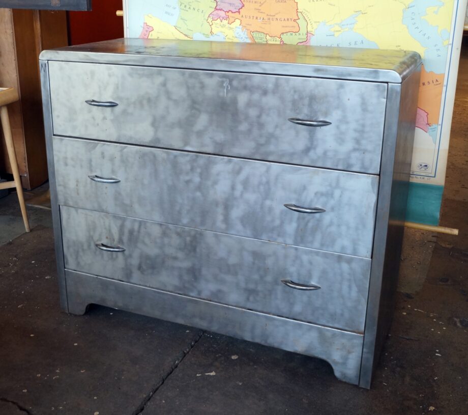 Three Drawer Metal Dresser