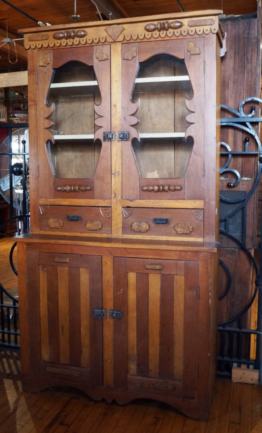 Large Hand Carved Amish Hutch