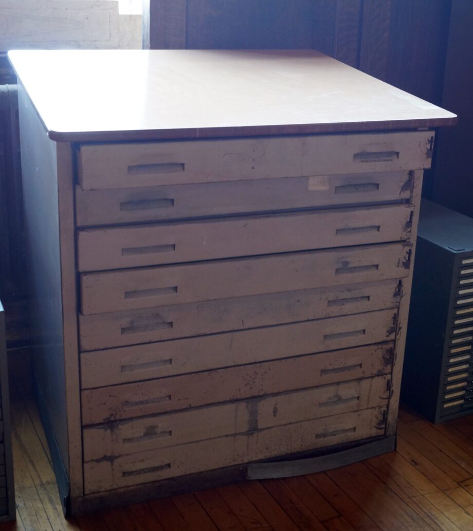 9 Drawer Wood Top Drafting Desk