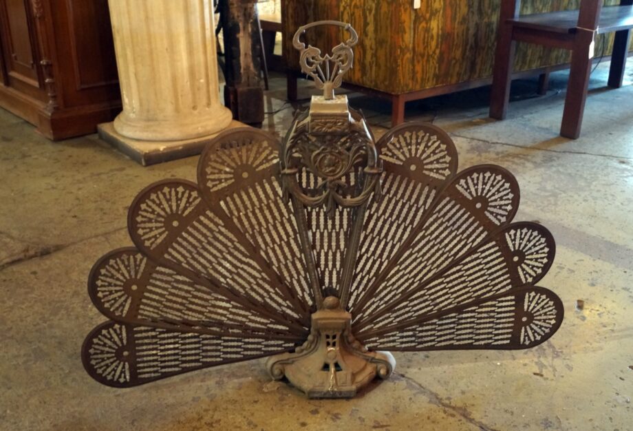 Brass Peacock Fireplace Fan