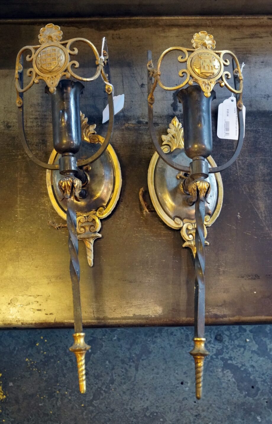 Long Iron Stem Single Light Sconce