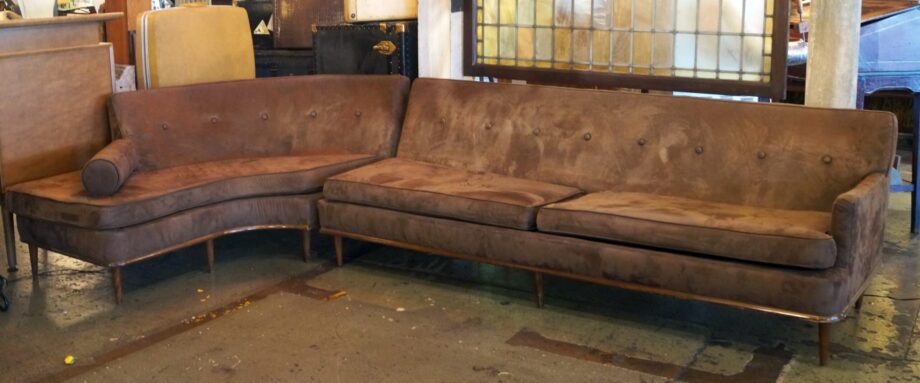 Brown Curved MCM Sectional Couch