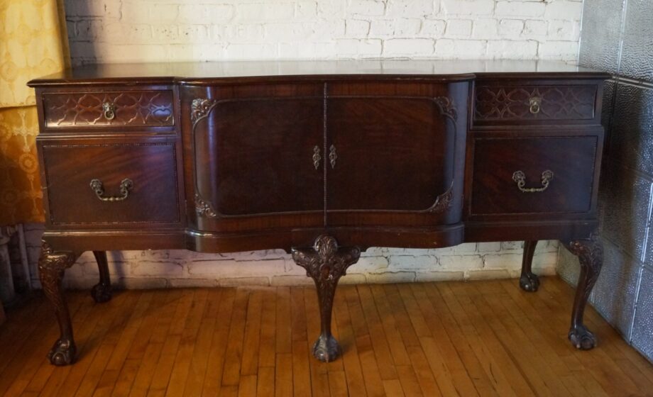 Ornate Carved Buffet w Lions Head Pulls