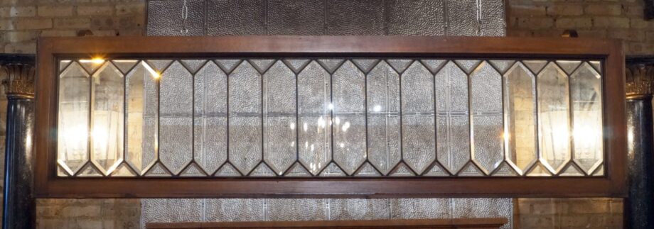 Leaded Transom Window w Diamond Pattern