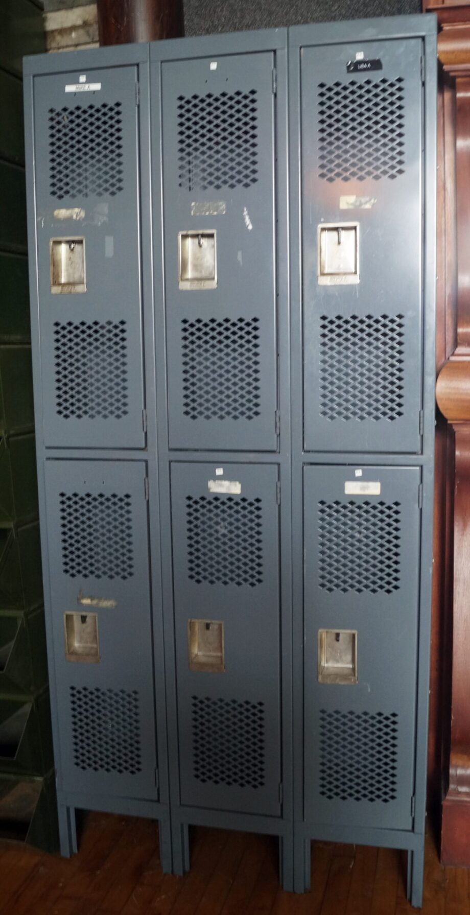 Grey Perforated 6 Door Locker