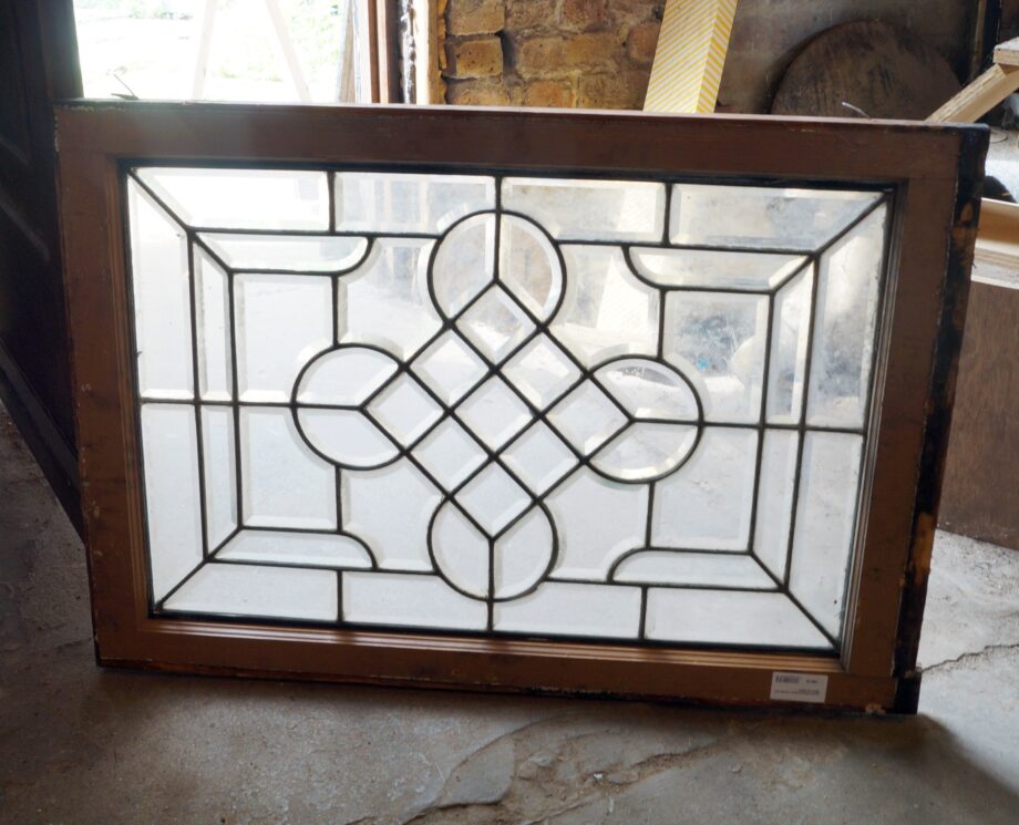 Leaded Beveled Glass w Circles and Diamonds