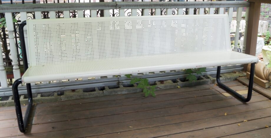 White Perforated Metal Bench from Sears Tower