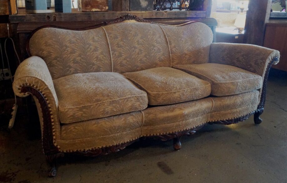 Grey Upholstered French Provincial Couch