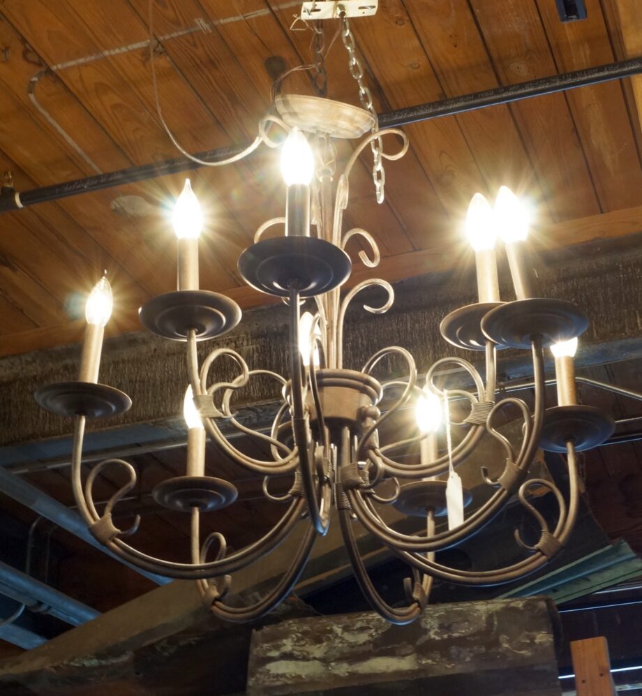 9 Light Brass Chandelier