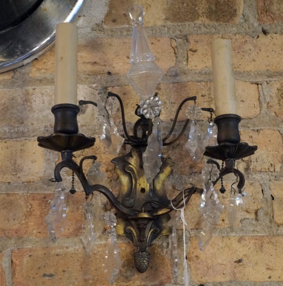 Brass Sconce w Glass