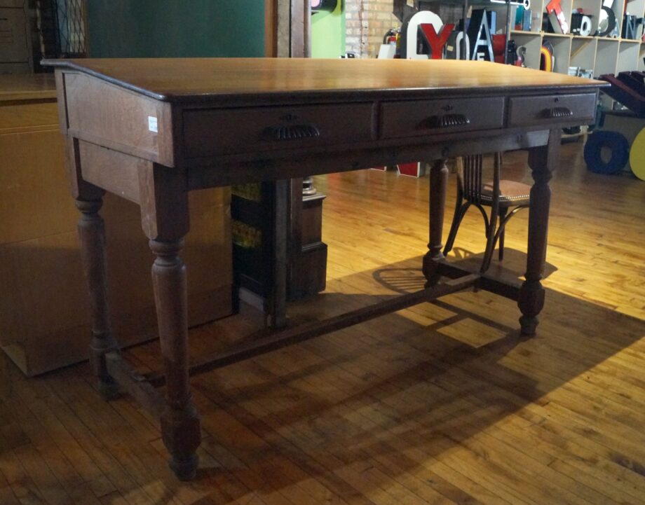 Tall and Long Wooden Writers Desk w 2 Drawers