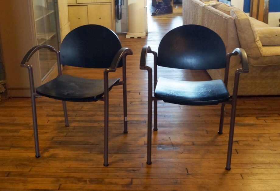 Bola Black Wood w Metal Frame Chair