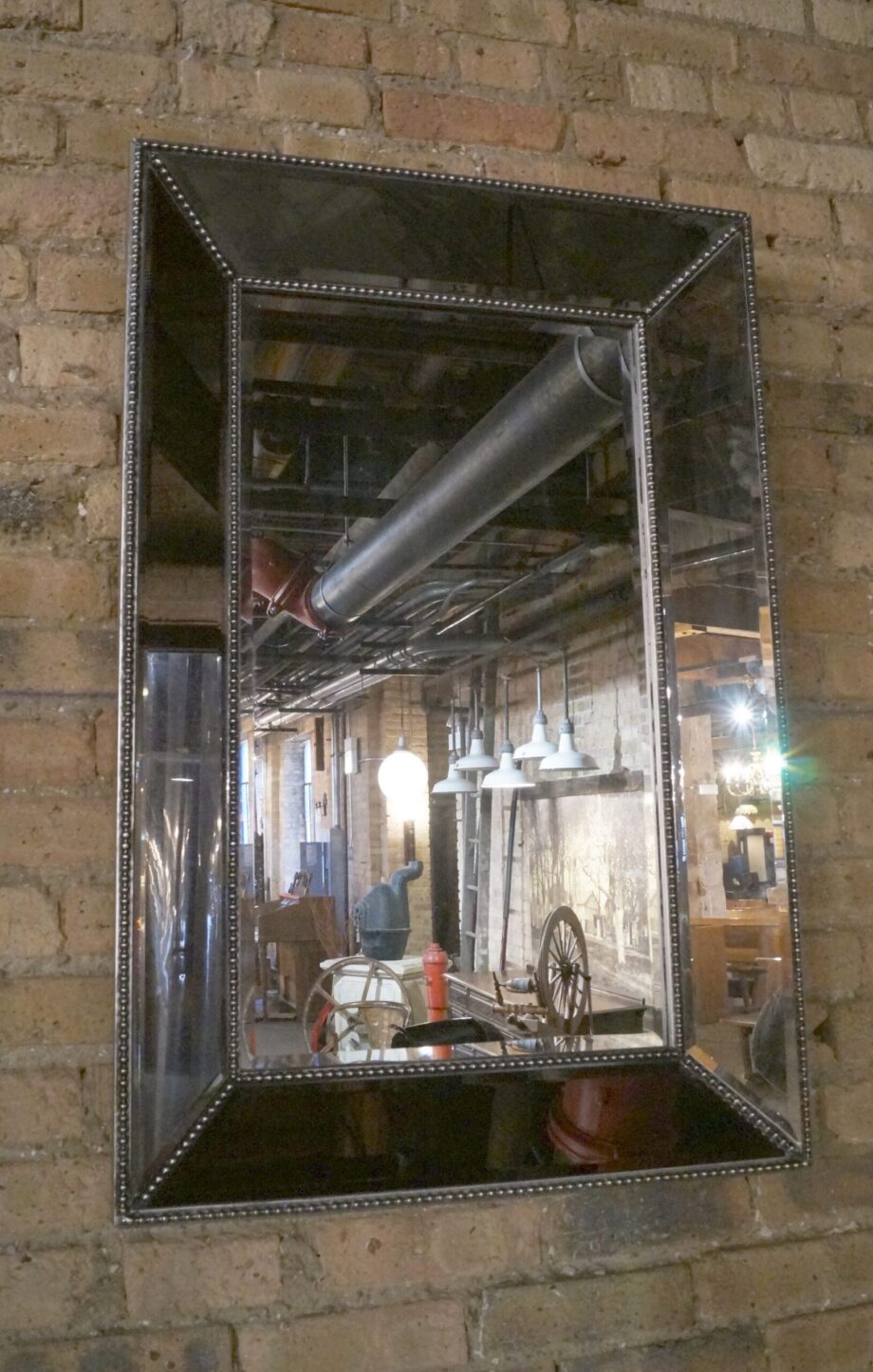 Contemporary Beaded Framed Mirror