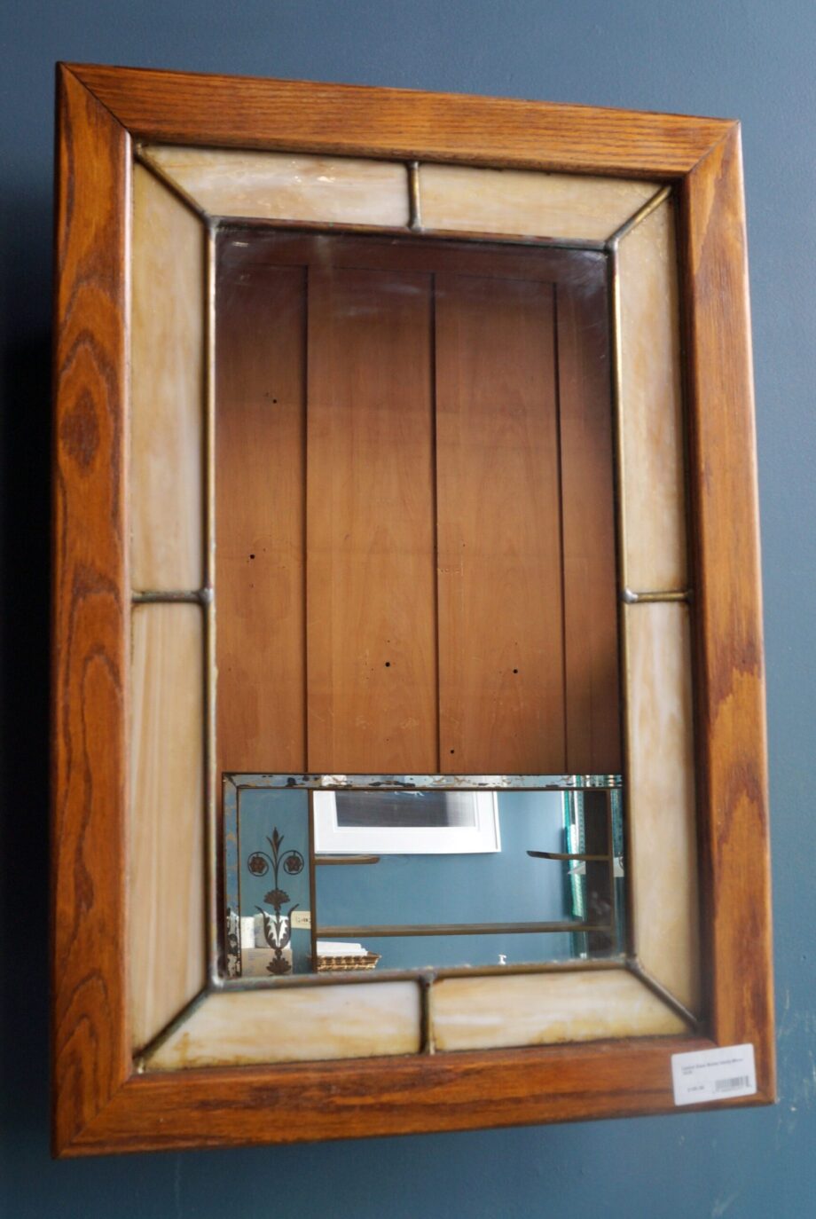 Leaded Glass Border Vanity Mirror