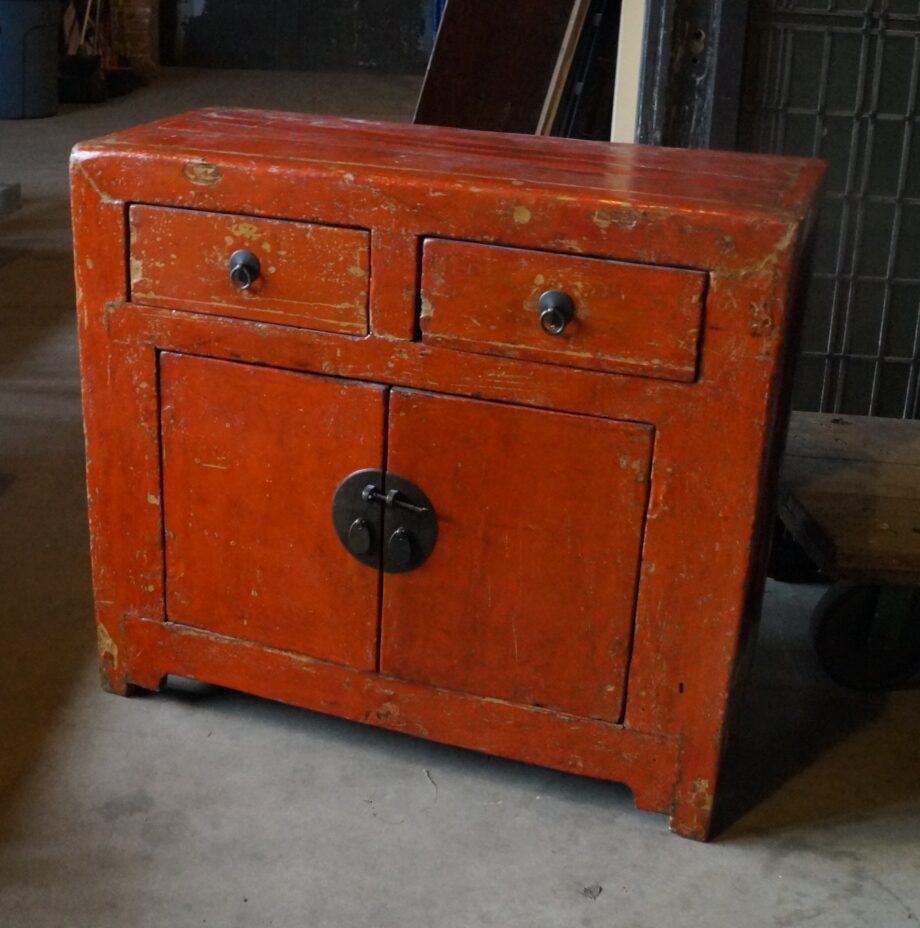 Stressed Red 2 Drawer Dresser