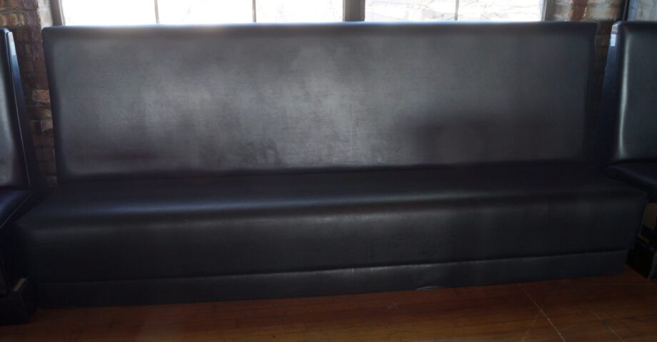 Long Black Vinyl Banquet Bench