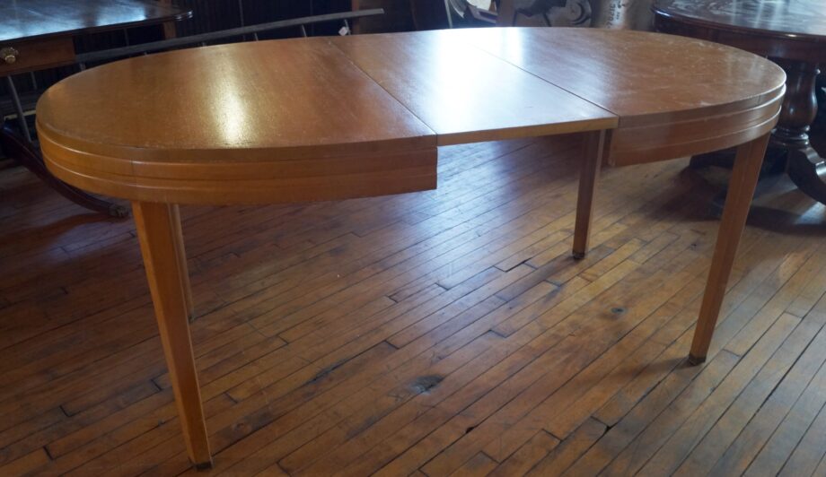 Danish Style Blonde Oval Table w 1 Leaf