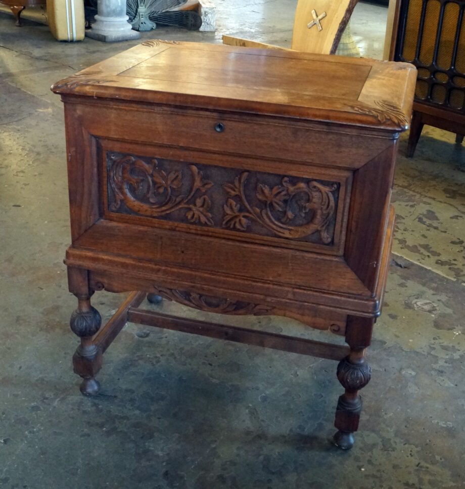 Small Carved Wooden Chest w Legs