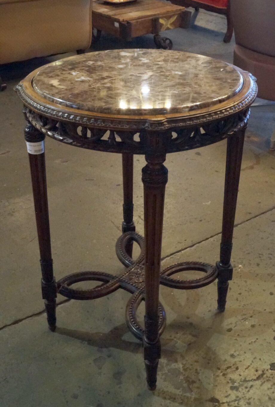 Purple Marble Circular End Table