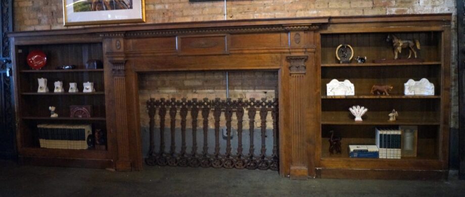 Large Mantel w Bookcase sides