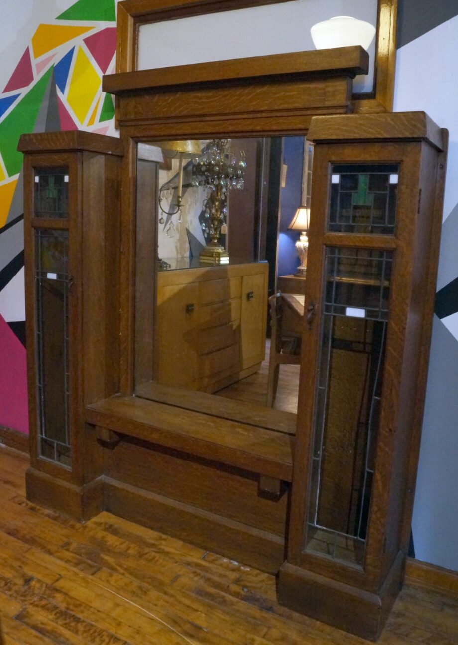 Hall Mirror w Stained Glass Doors