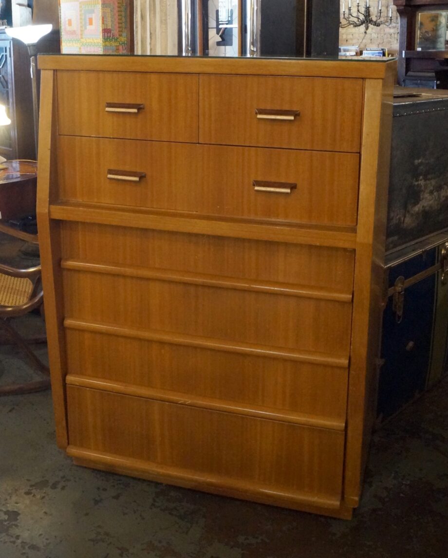 8 Drawer MCM Dresser w Glass Top